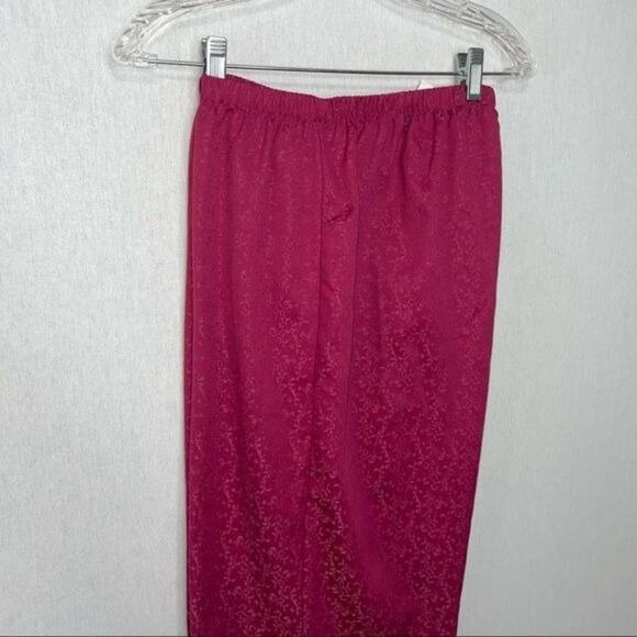 MISS ELAINE Jacquard Brushed Back Satin pajama pants large - Picture 5 of 8